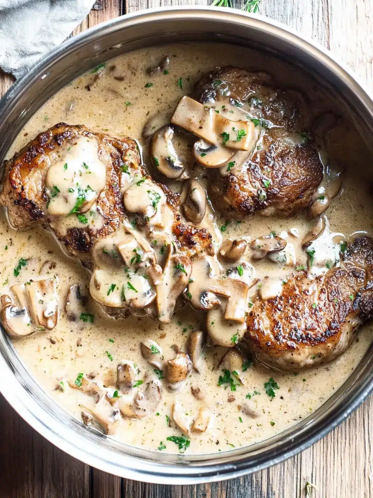 Instant Pot Pork Chops in Creamy Mushroom Sauce