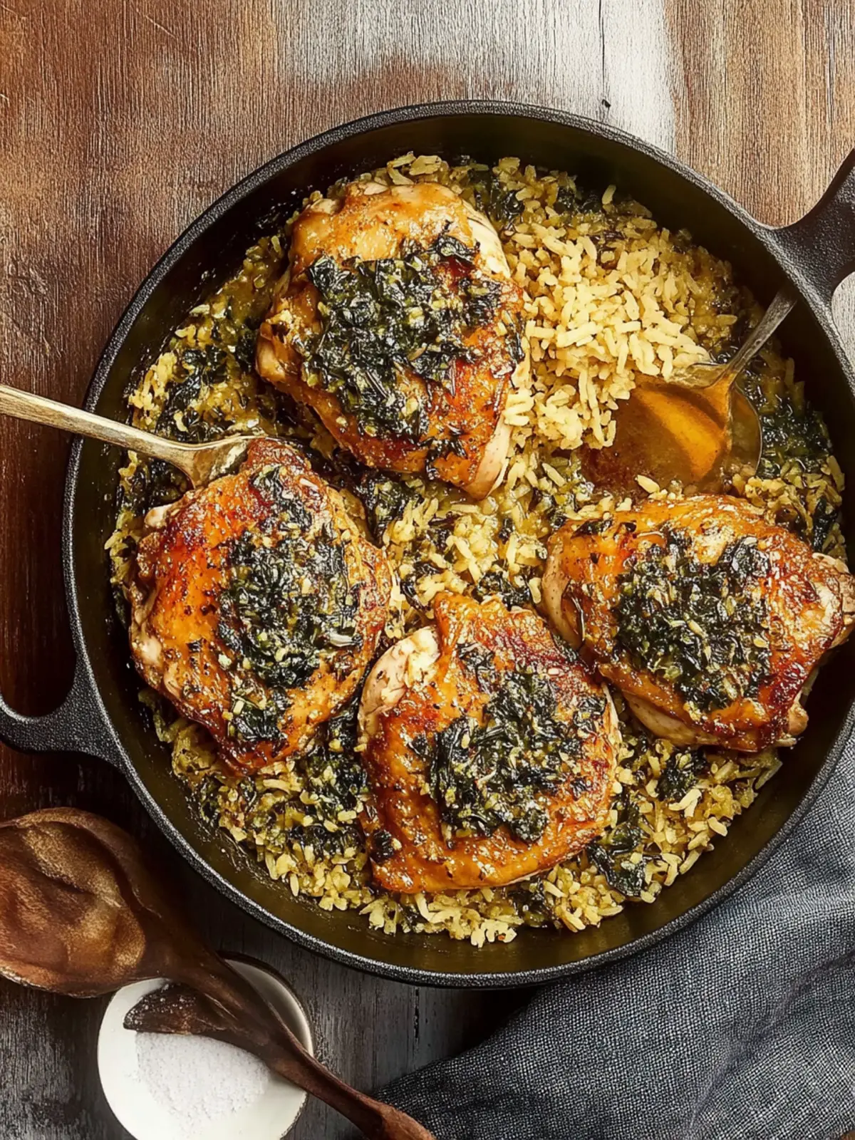 One-Pot Chicken Thighs And Potlikker Rice