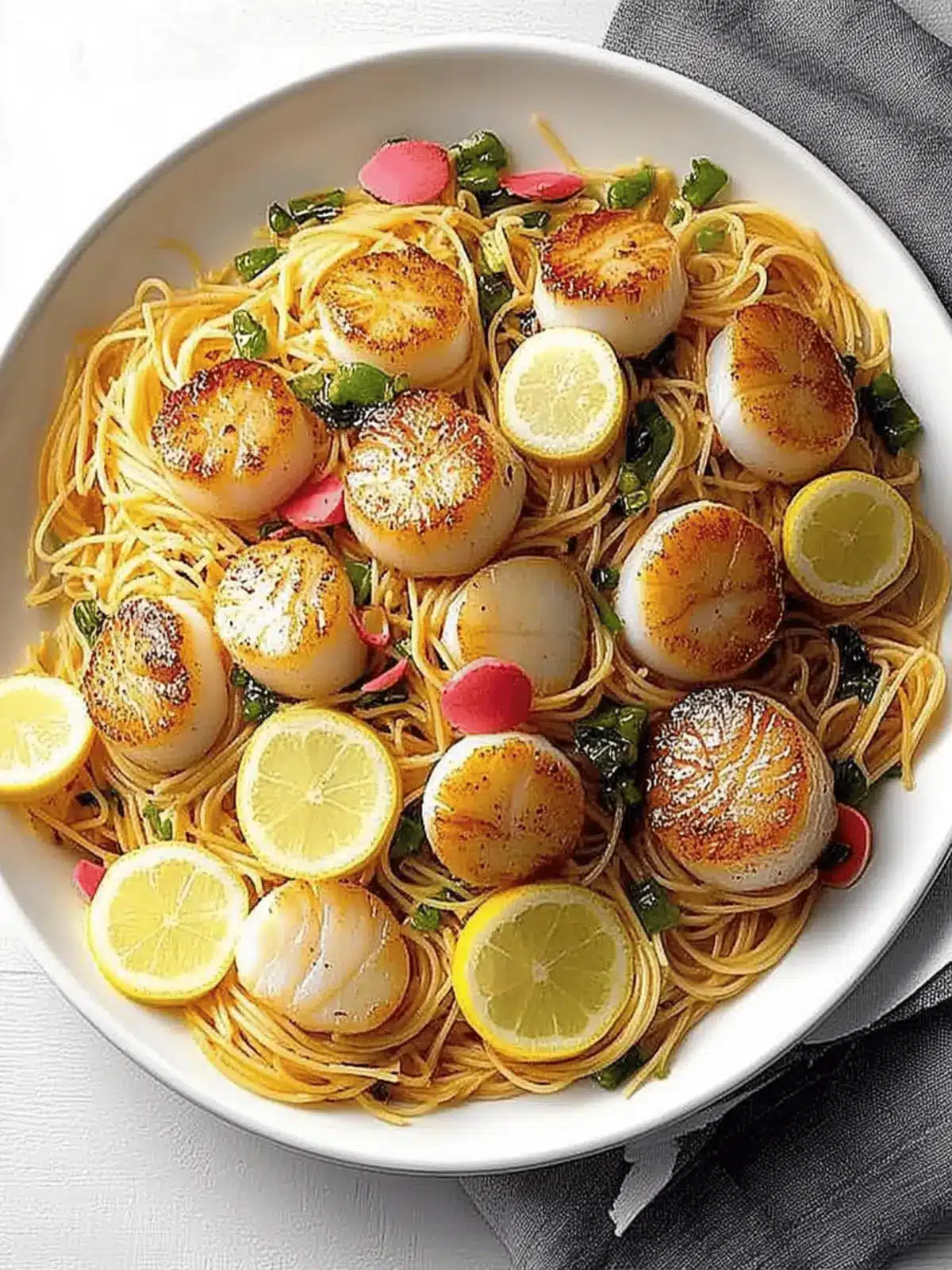 Lemony Scallops with Angel Hair Pasta