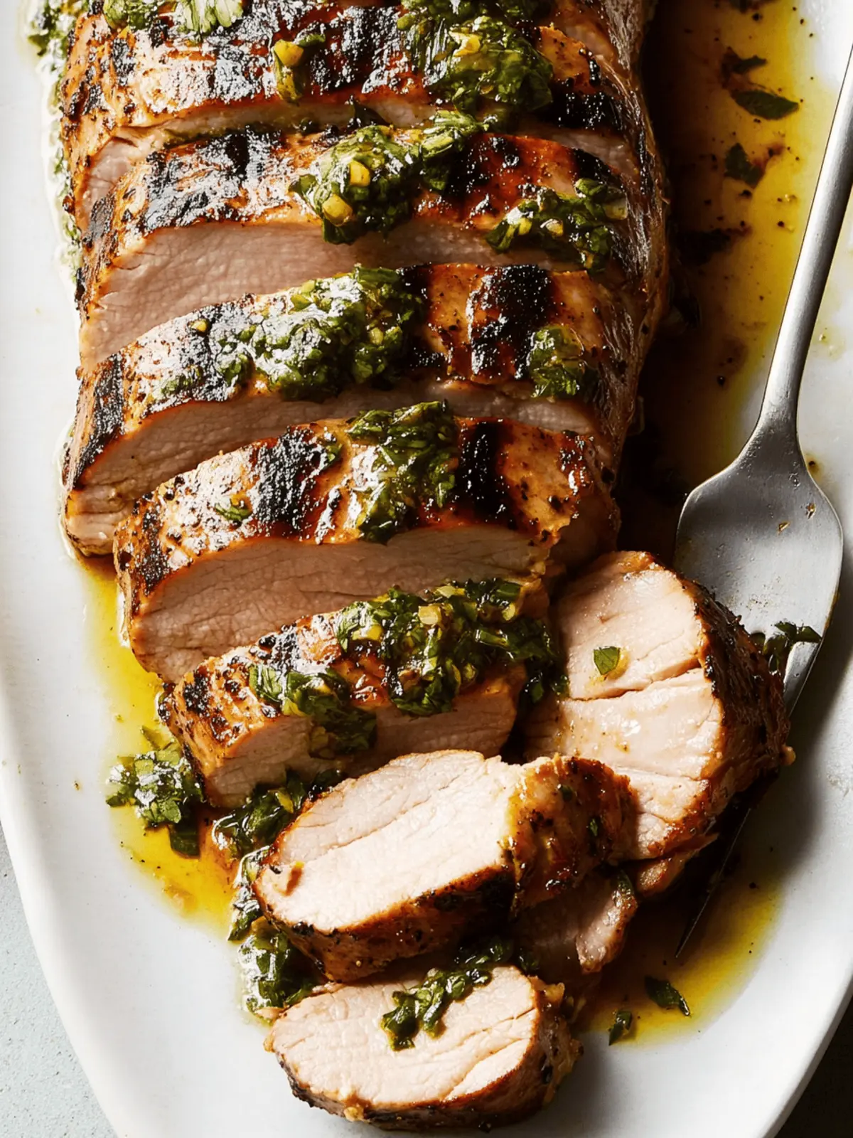 Grilled Pork Tenderloin with Herb Sauce: Quick & Tasty Dinner 3 Grilled Pork Tenderloin