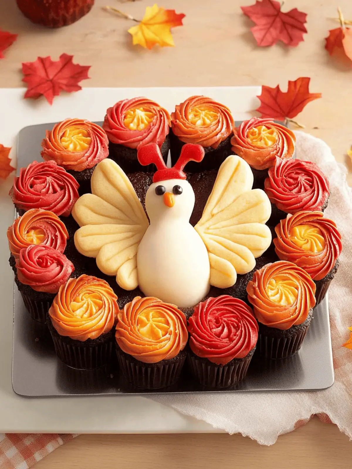 Turkey Pull-Apart Cupcakes Are an Adorable Thanksgiving Treat 3 Turkey Pull-Apart Cupcakes Are An Adorable Thanksgiving Dessert