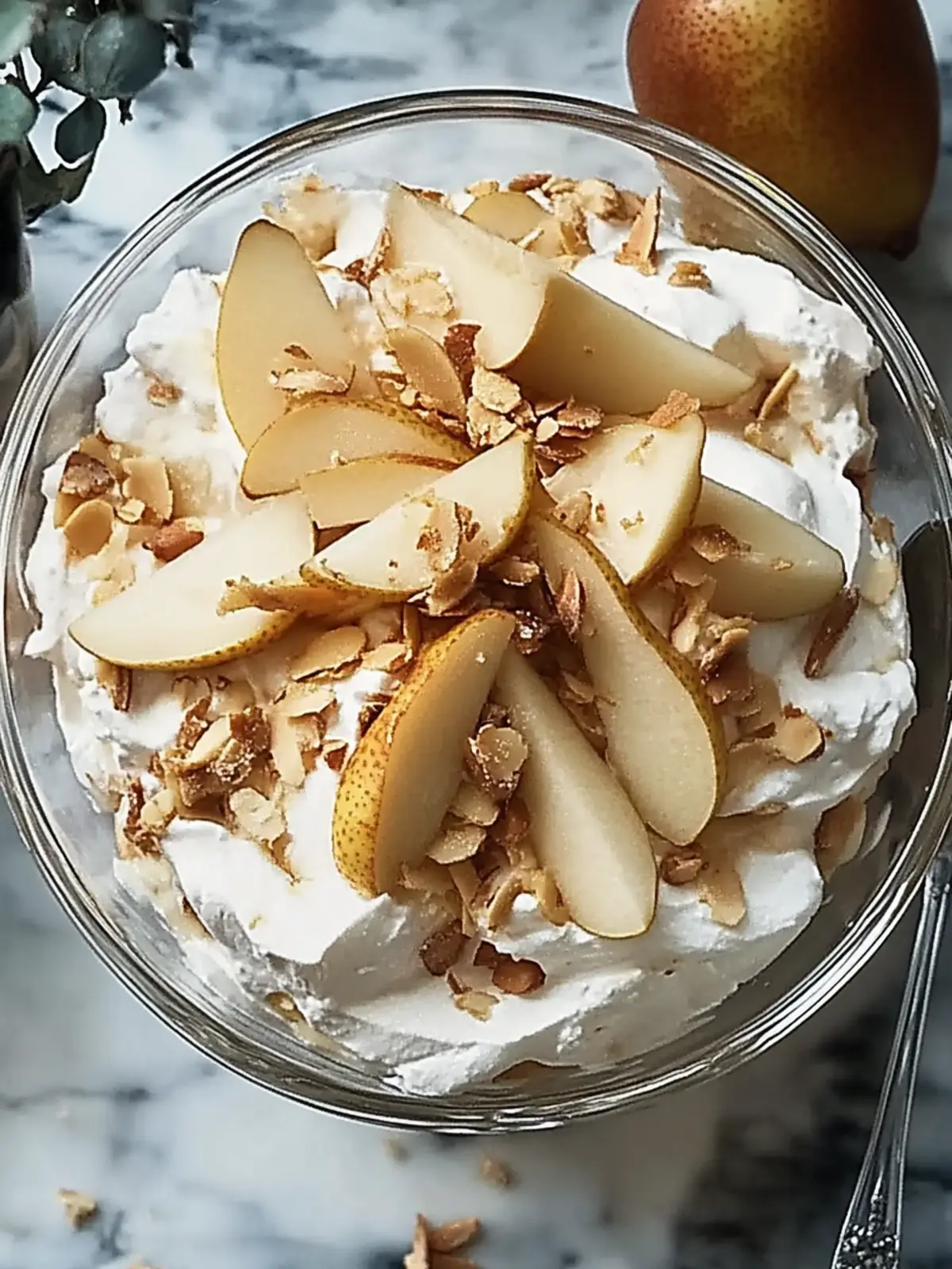 Pear & almond pavlova trifle