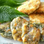 Delicious Wanja Jeon and Kkaennip Jeon: Savory Beef Treats 8 Pan-Fried Beef Patties (Wanja Jeon) and Stuffed Perilla Leaves (Kkaennip Jeon)