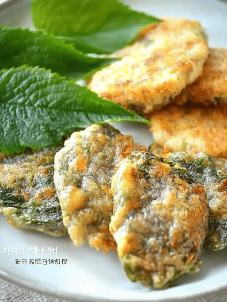 Pan-Fried Beef Patties (Wanja Jeon) and Stuffed Perilla Leaves (Kkaennip Jeon)