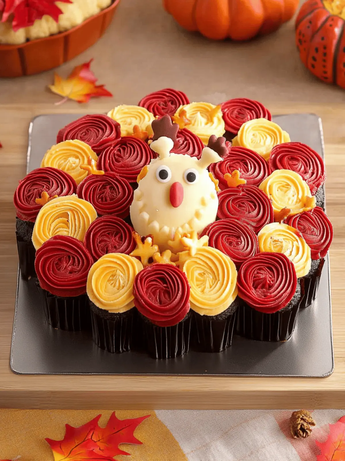 Turkey Pull-Apart Cupcakes Are an Adorable Thanksgiving Treat 4 Turkey Pull-Apart Cupcakes Are An Adorable Thanksgiving Dessert