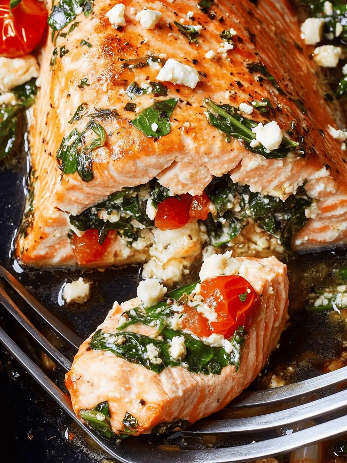 Feta, Spinach & Tomato Stuffed Salmon for a Flavorful Feast 3 Feta, Spinach & Tomato Stuffed Salmon