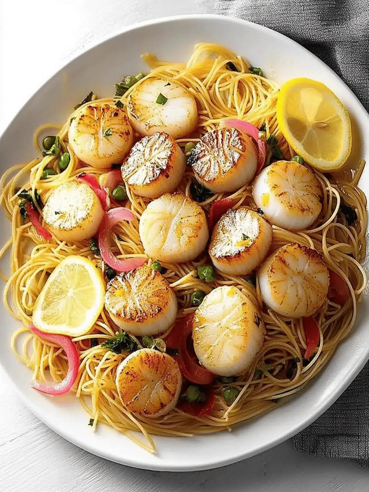 Lemony Scallops with Angel Hair Pasta