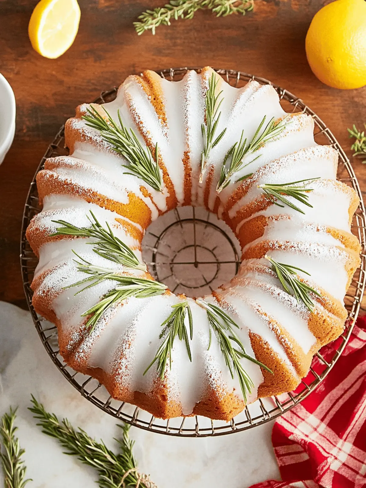 Delicious Rosemary-Lemon Bundt Cake with Candied Rosemary 4 Rosemary-Lemon Bundt Cake with Candied Rosemary