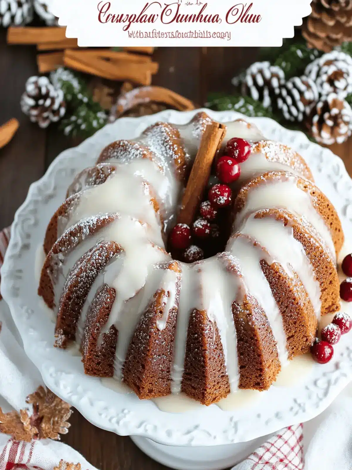 Gingerbread Bundt Cake With Vanilla Glaze
