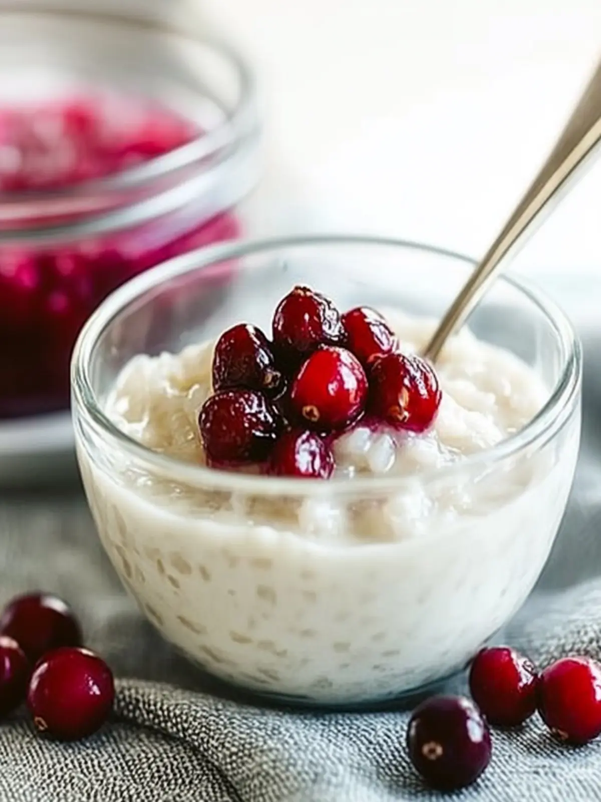 Scandinavian Rice Pudding with Cranberries