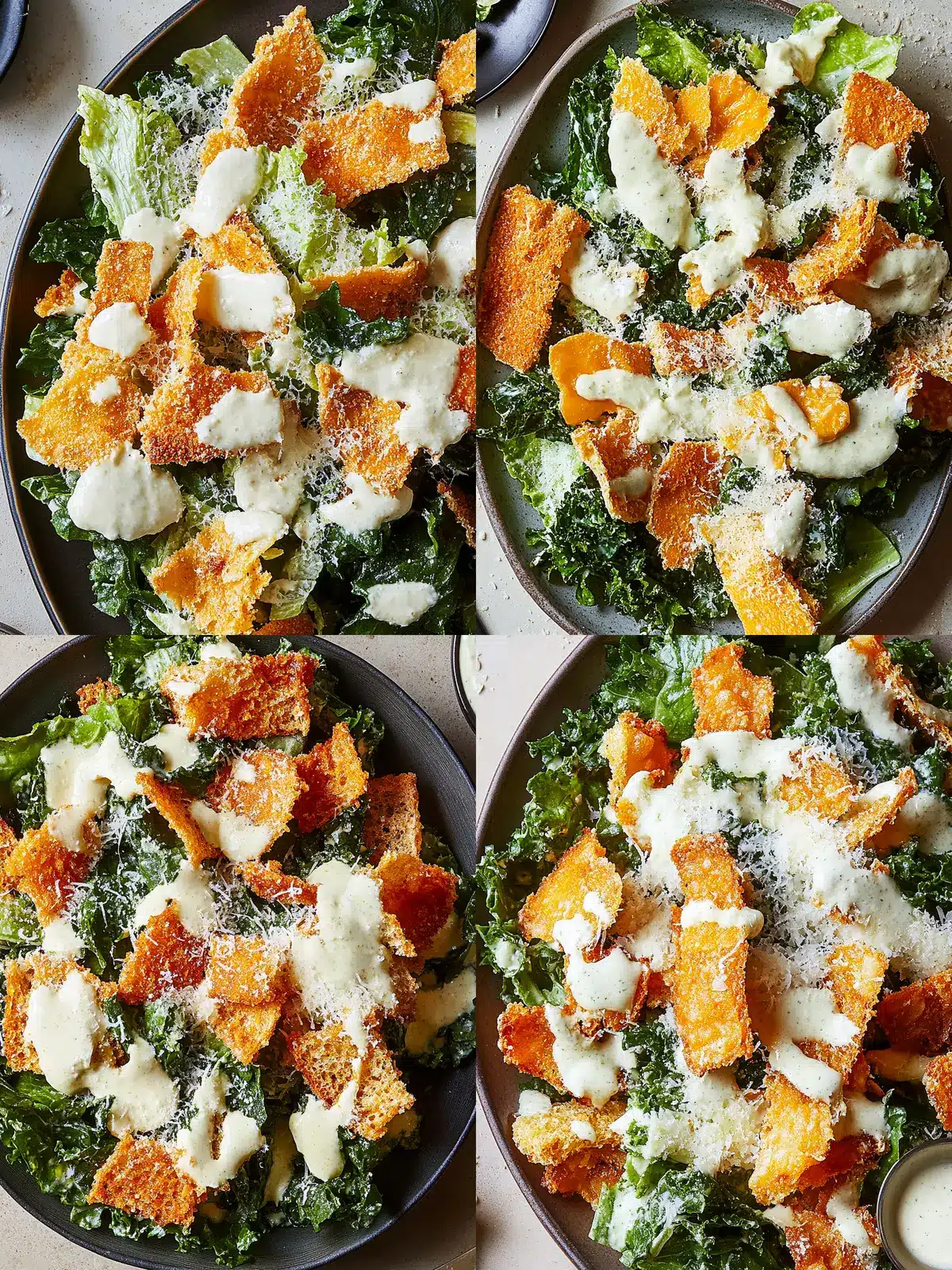 Harvest Caesar Salad with Crispy Frico Squash Croutons 5 Harvest Caesar Salad