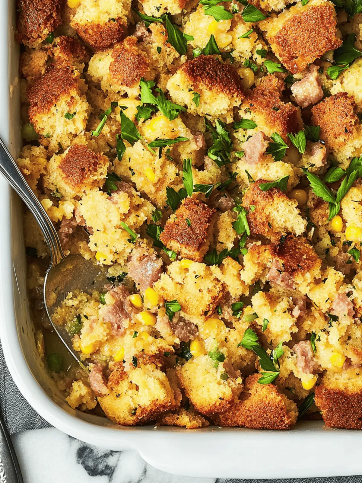 Savory Cornbread Dressing with Hearty Italian Sausage Magic 2 Cornbread Dressing