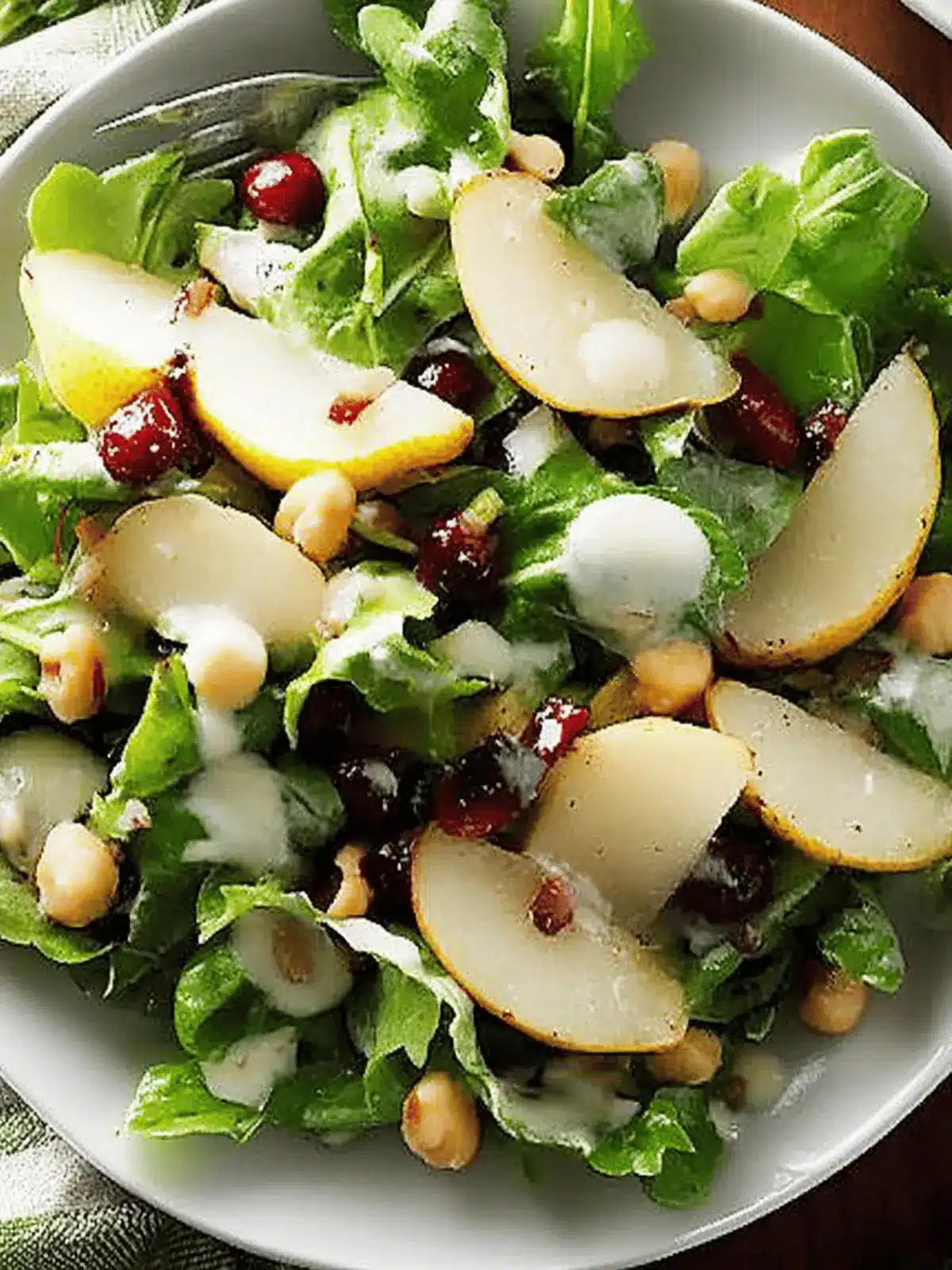 Savory Roasted Pear Salad with Honey-Cranberry Dressing 5 Roasted Pear Salad
