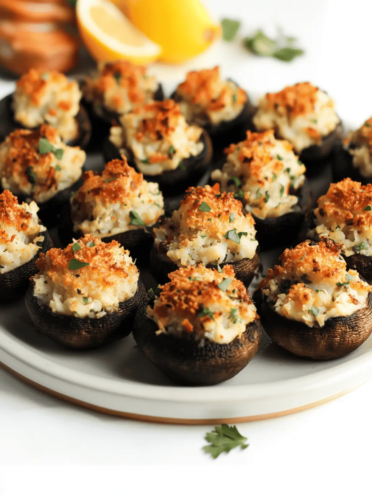Stuffed Mushrooms with Crab
