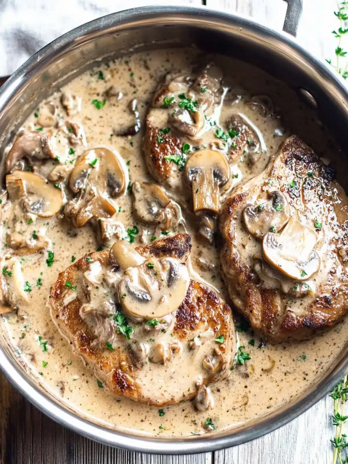 Instant Pot Pork Chops in Creamy Mushroom Sauce