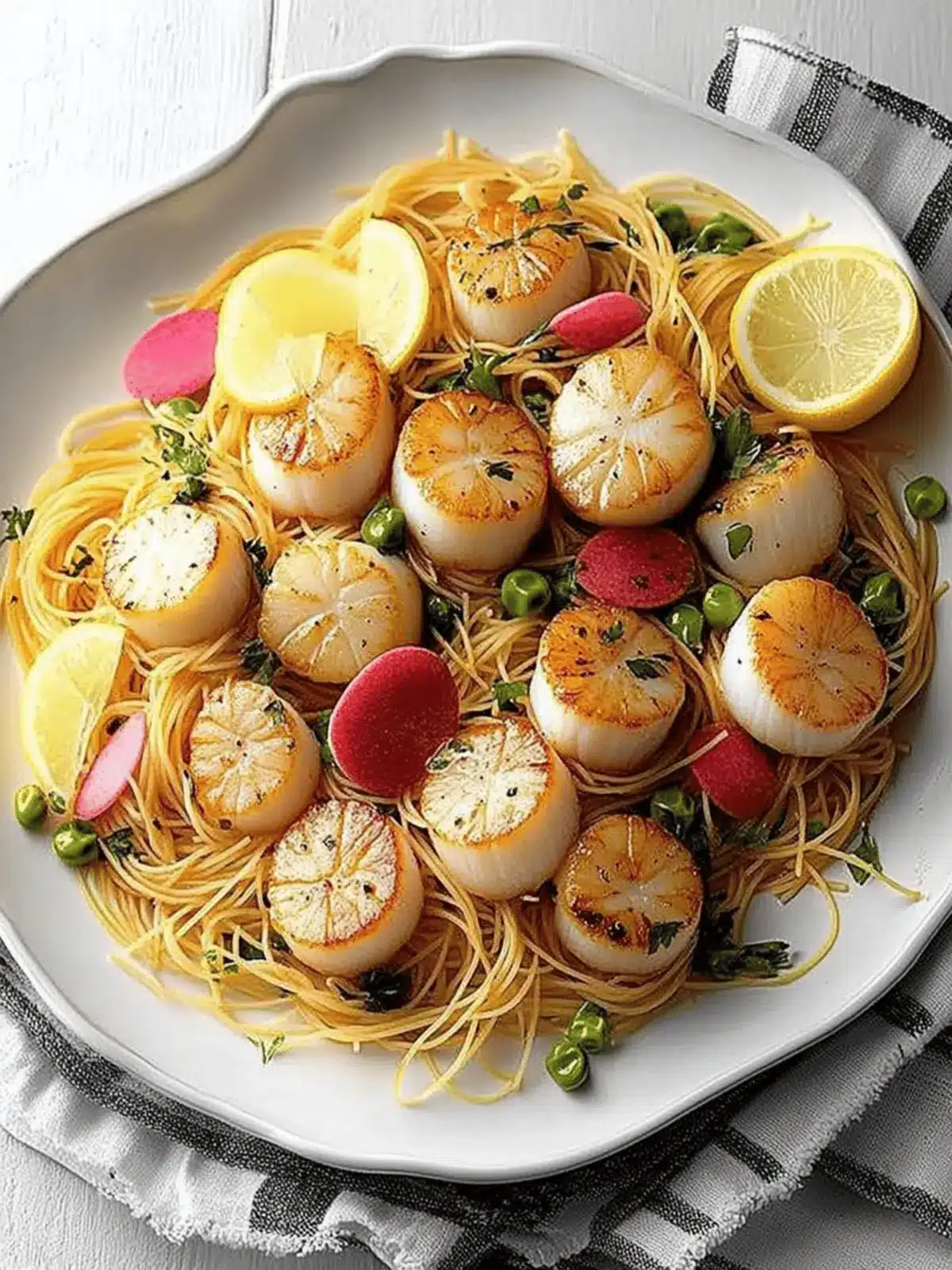 Lemony Scallops with Angel Hair Pasta
