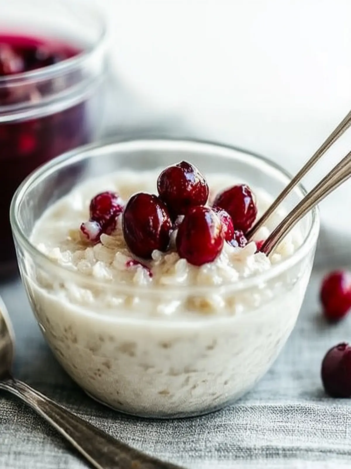 Scandinavian Rice Pudding with Cranberries