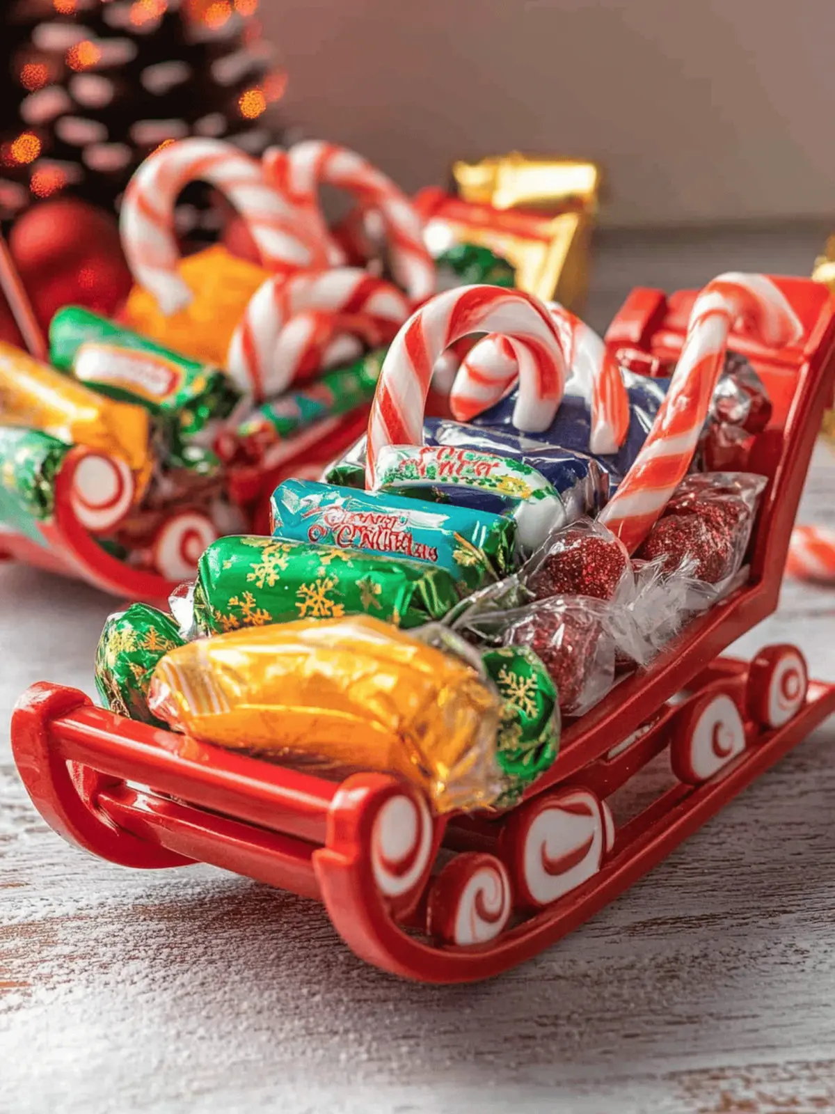 Cute Candy Sleighs – Customizable Christmas Treats Delight 2 Candy Sleighs – Cute Christmas Treat