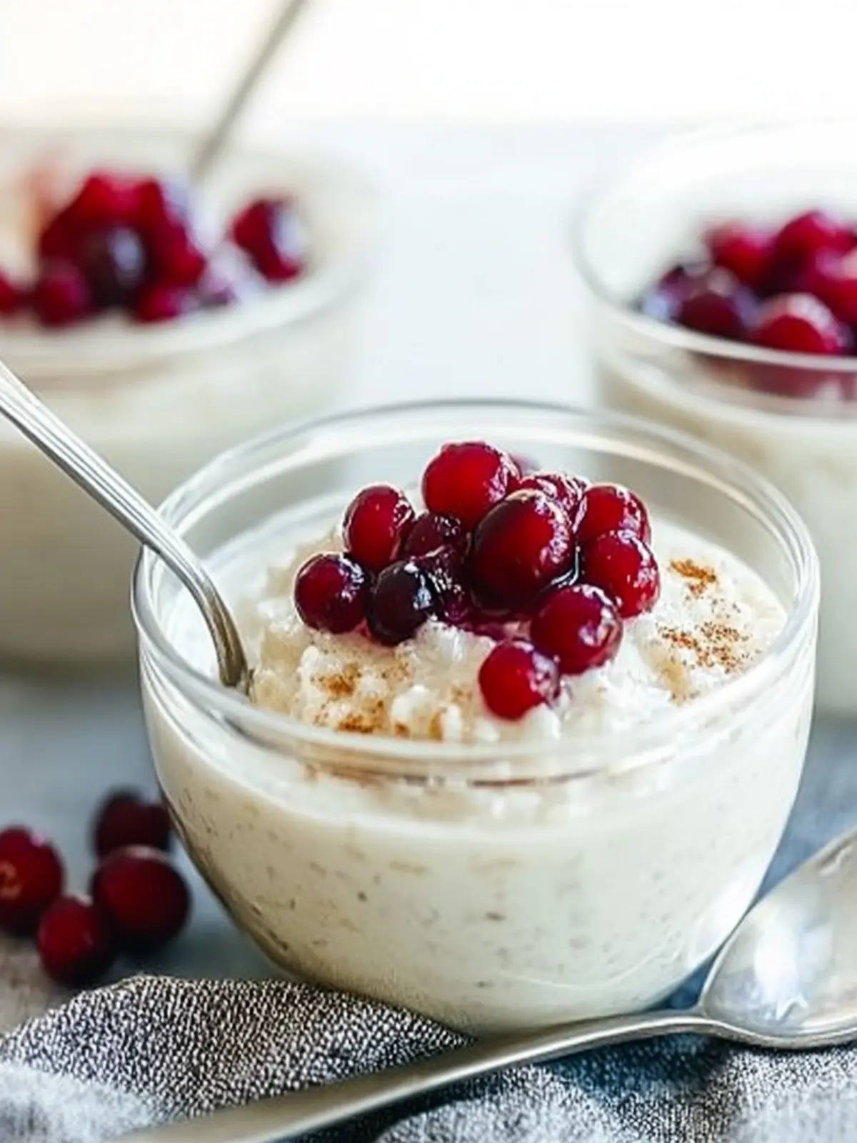 Scandinavian Rice Pudding with Cranberries