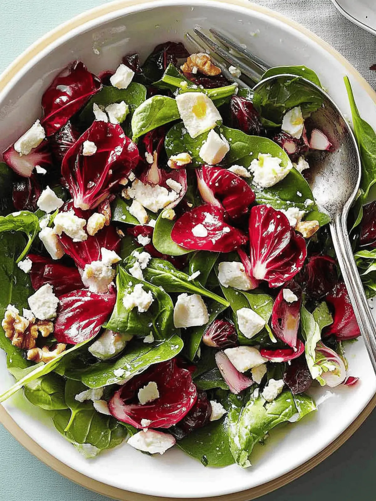 Delicious Special Radicchio-Spinach Salad with a Kick 3 Special Radicchio-Spinach Salad