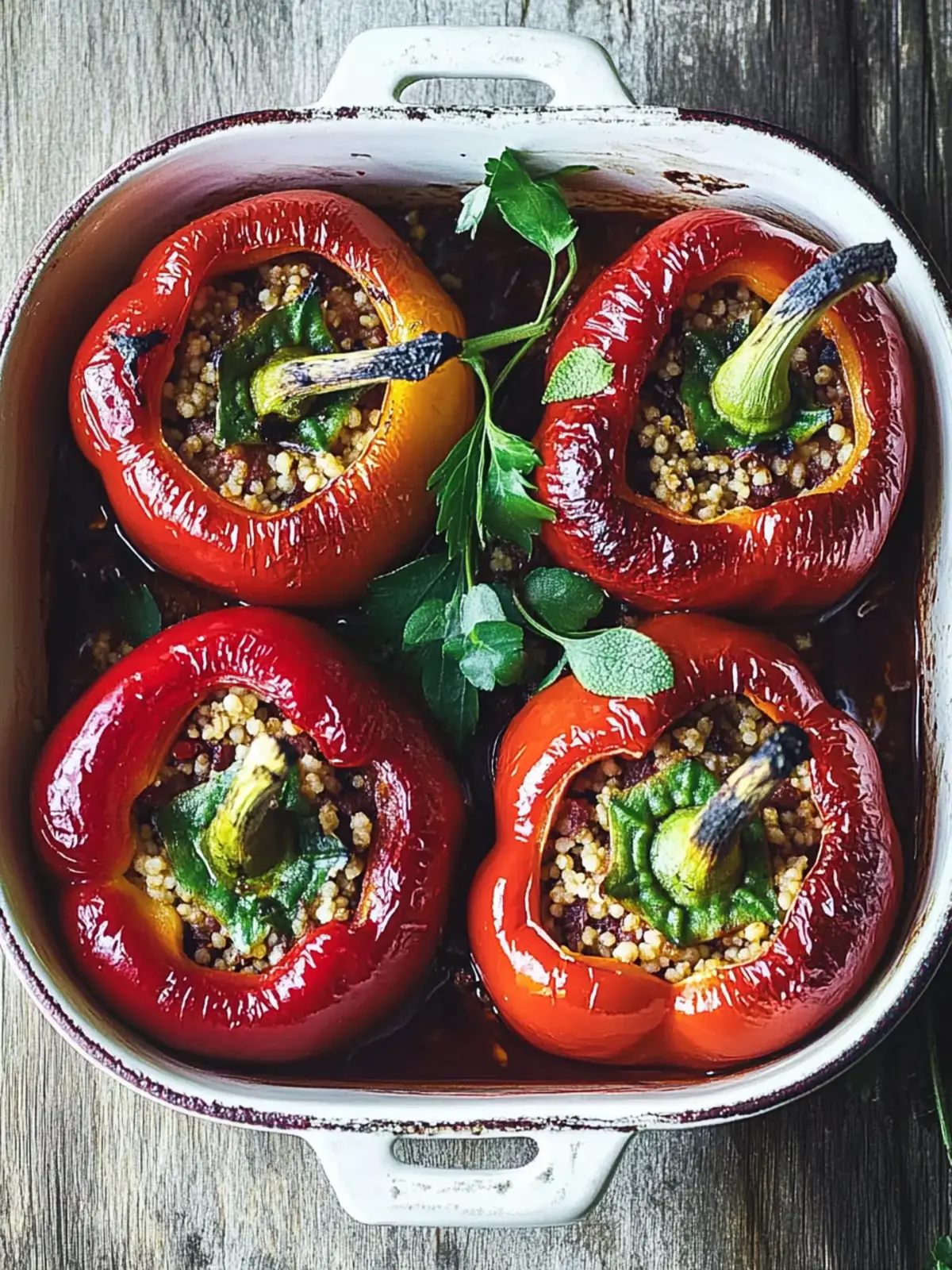Spiced Lamb and Couscous Stuffed Peppers