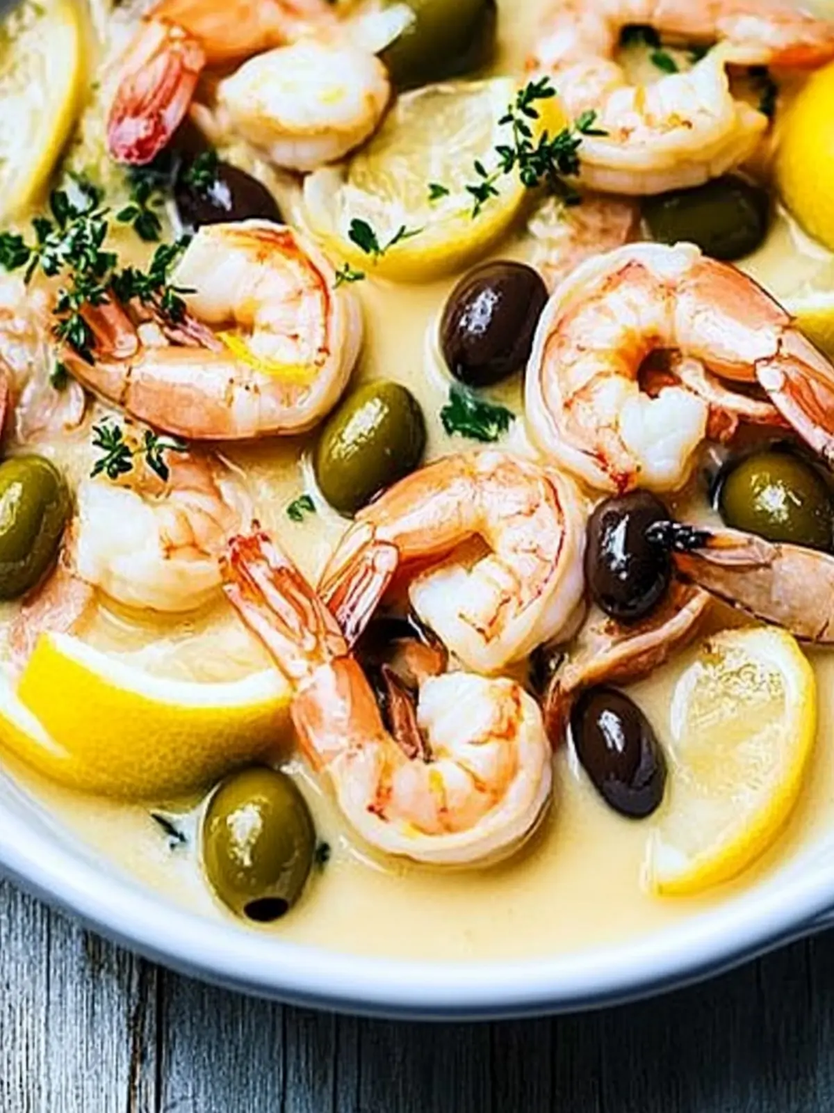 Savory Shrimp in Lemon Sauce with Olives for a Quick Dinner 4 Shrimp in Lemon Sauce with Olives