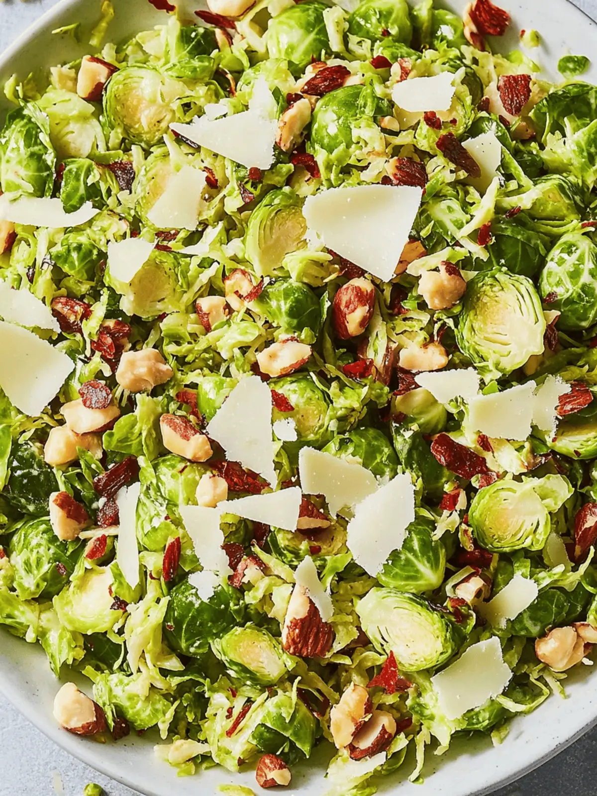 Zesty Brussels Sprout Salad with Pomegranate and Almonds 4 Brussels Sprout Salad
