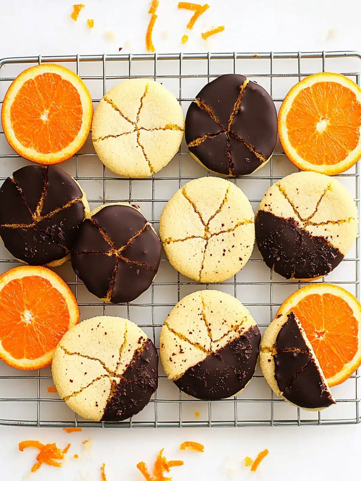 Chocolate Dipped Orange Shortbread Cookies