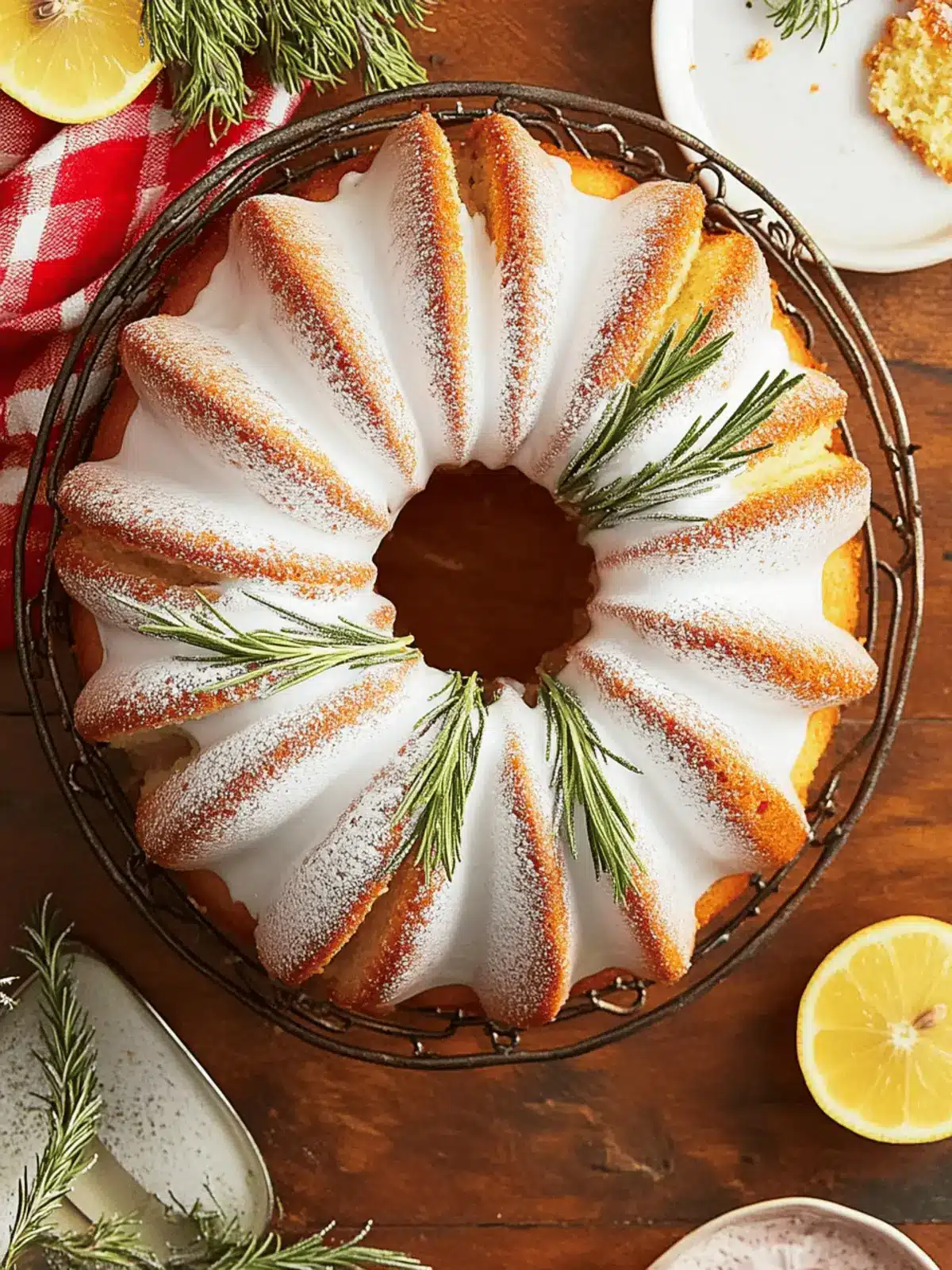 Delicious Rosemary-Lemon Bundt Cake with Candied Rosemary 3 Rosemary-Lemon Bundt Cake with Candied Rosemary