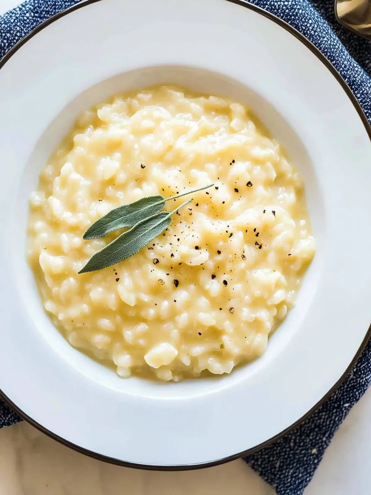 Instant Pot Cheddar Risotto with Fresh Sage