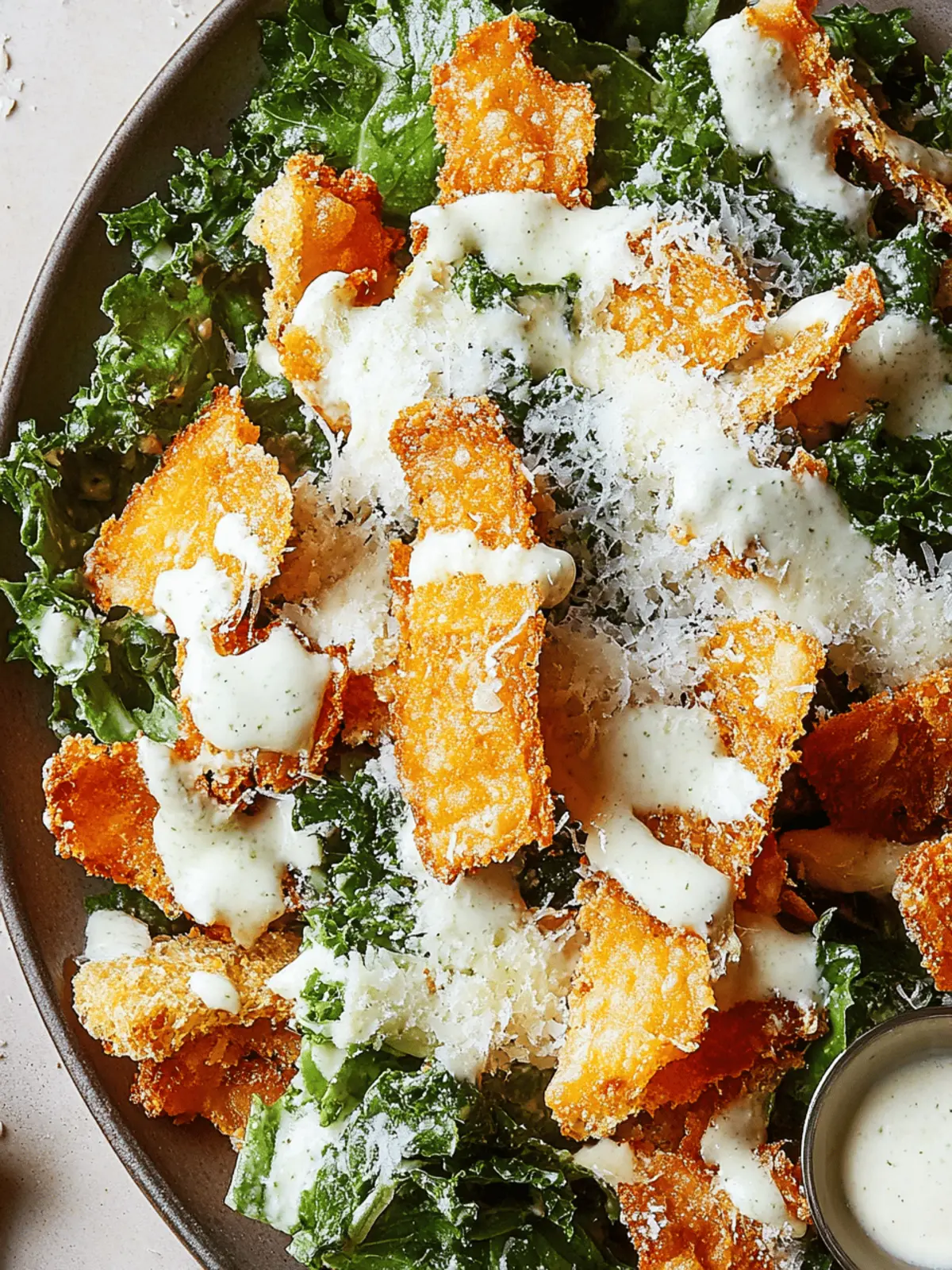 Harvest Caesar Salad with Crispy Frico Squash Croutons 4 Harvest Caesar Salad