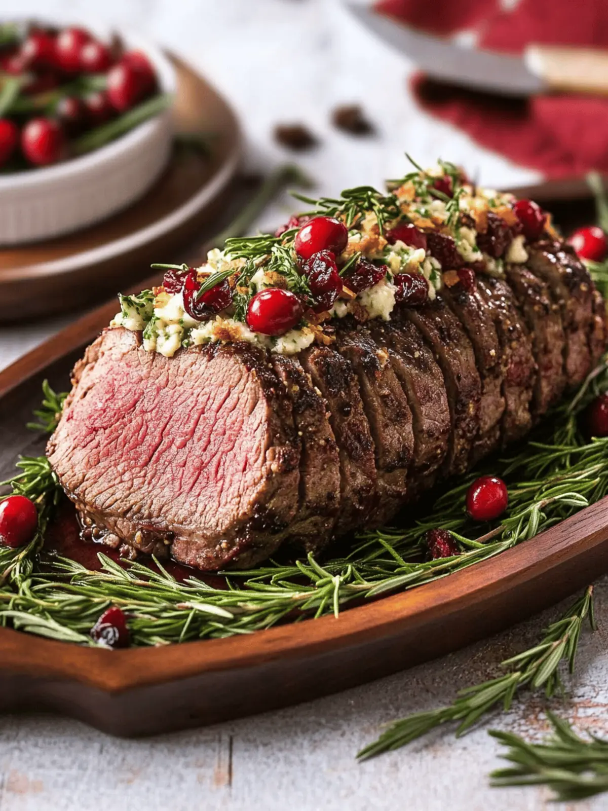 Cranberry Cream Cheese Stuffed Flank Steak