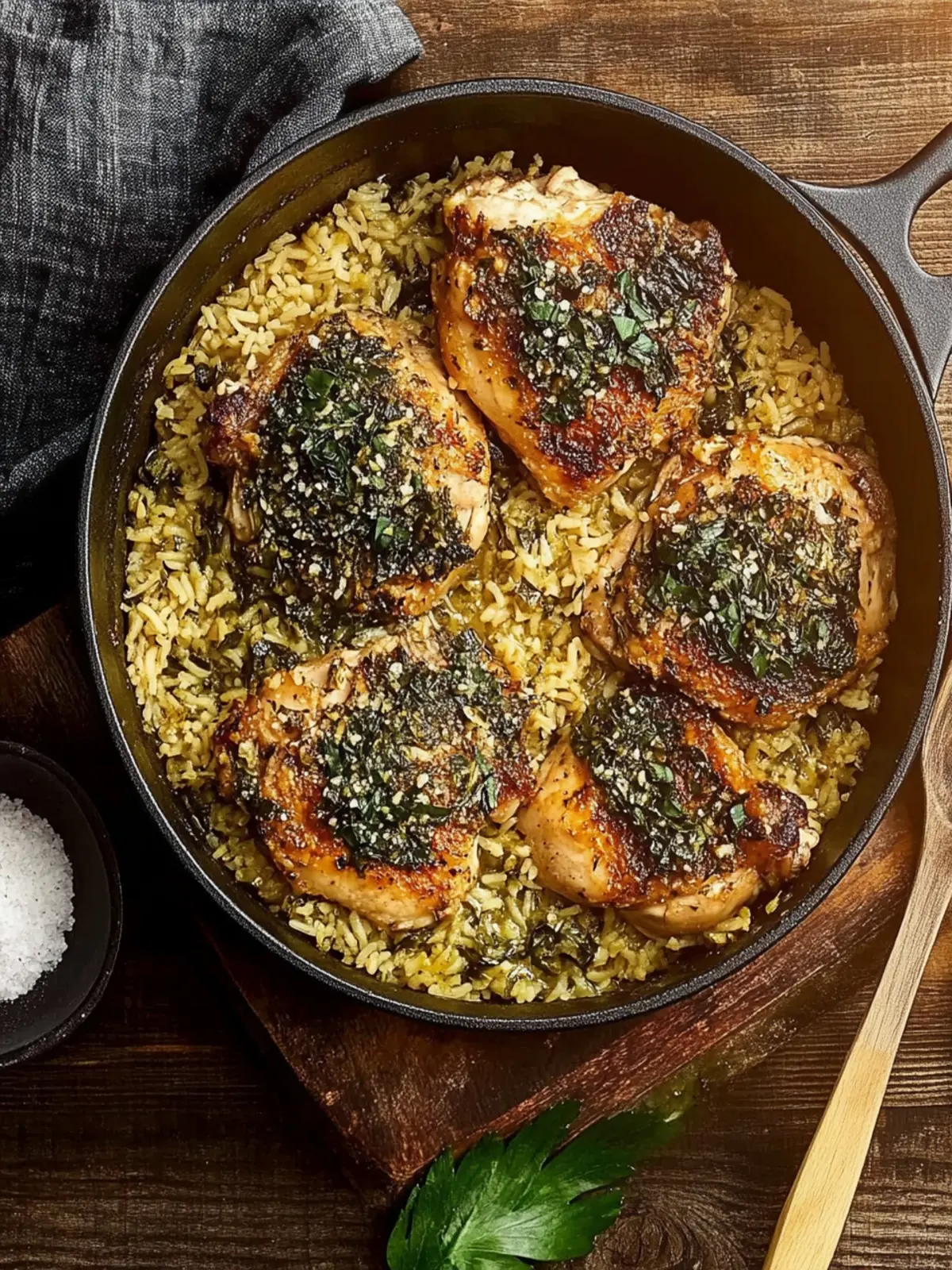One-Pot Chicken Thighs And Potlikker Rice