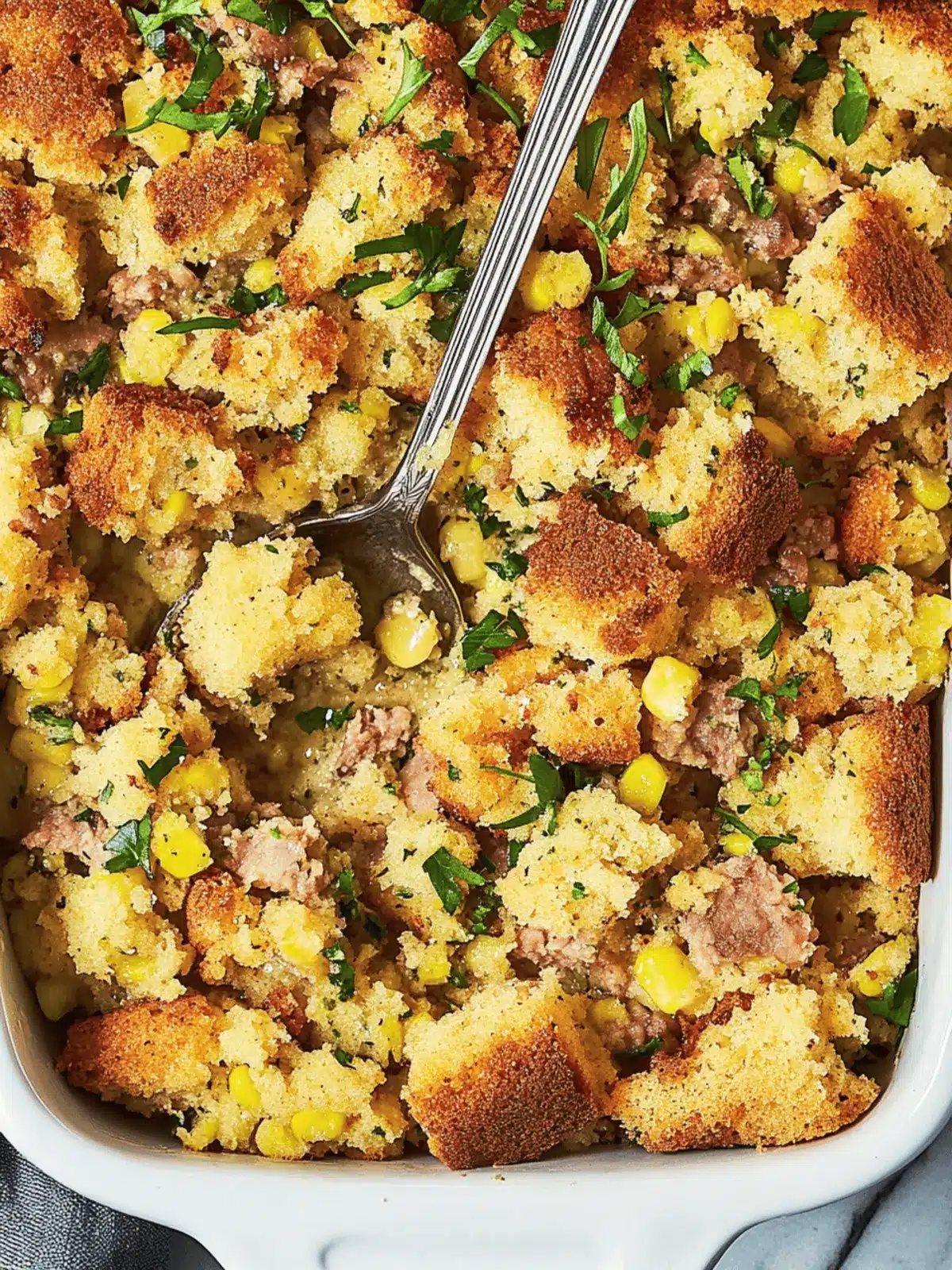 Savory Cornbread Dressing with Hearty Italian Sausage Magic 5 Cornbread Dressing