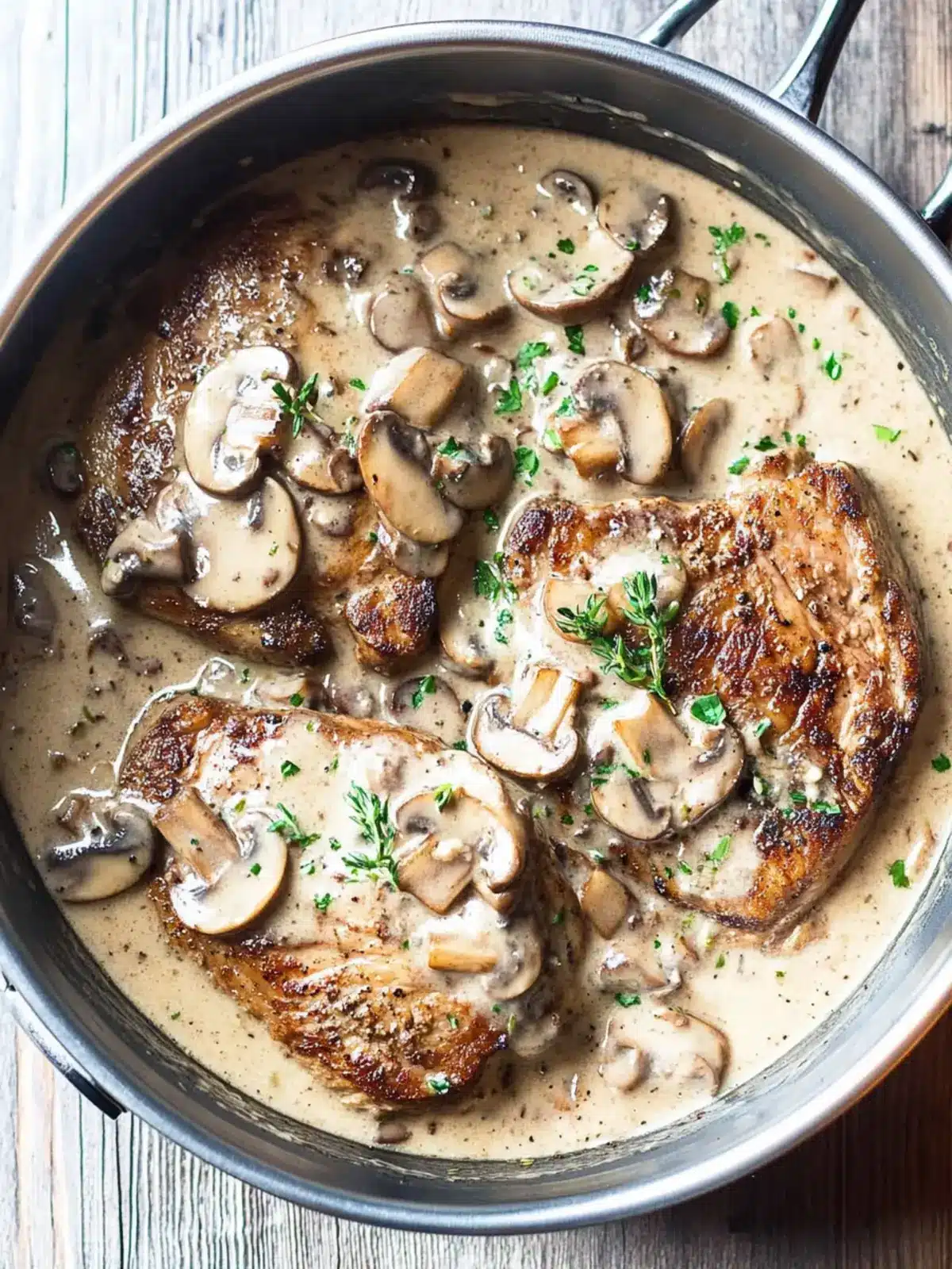 Instant Pot Pork Chops in Creamy Mushroom Sauce