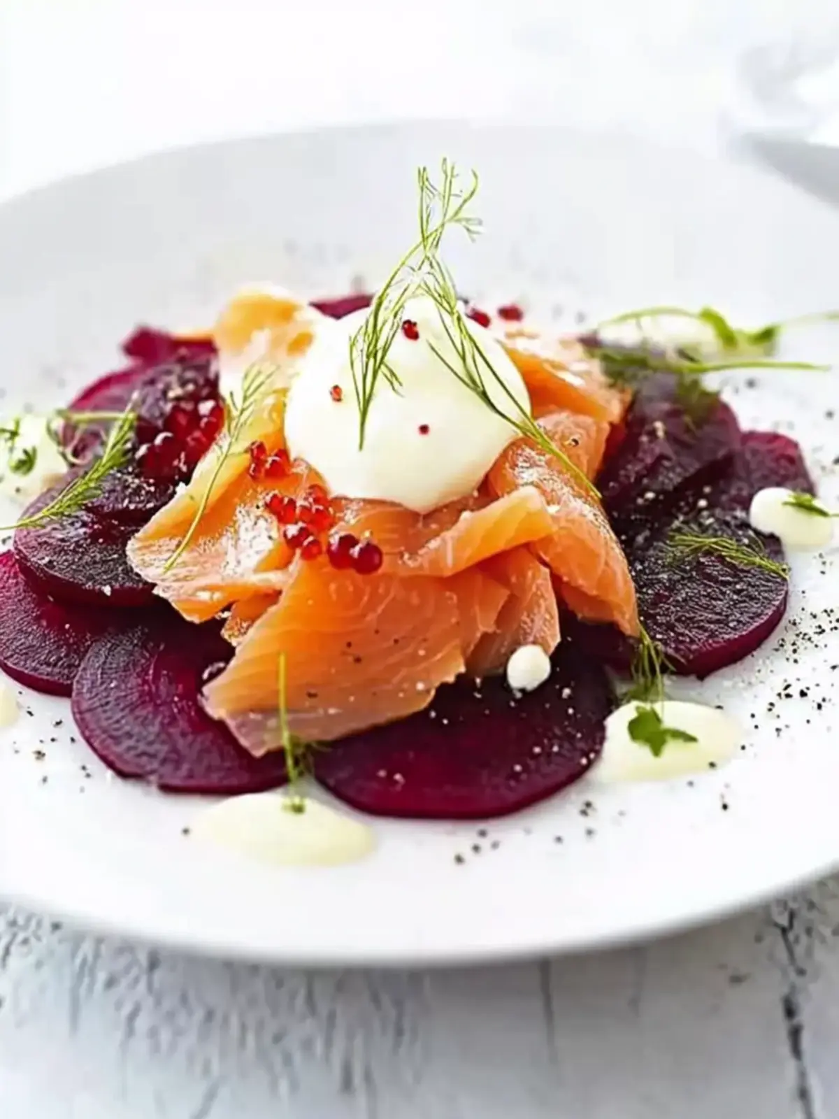 Delicious Smoked Salmon with Beetroot & Vodka Crème Fraîche 4 Smoked salmon with beetroot & vodka crème fraîche