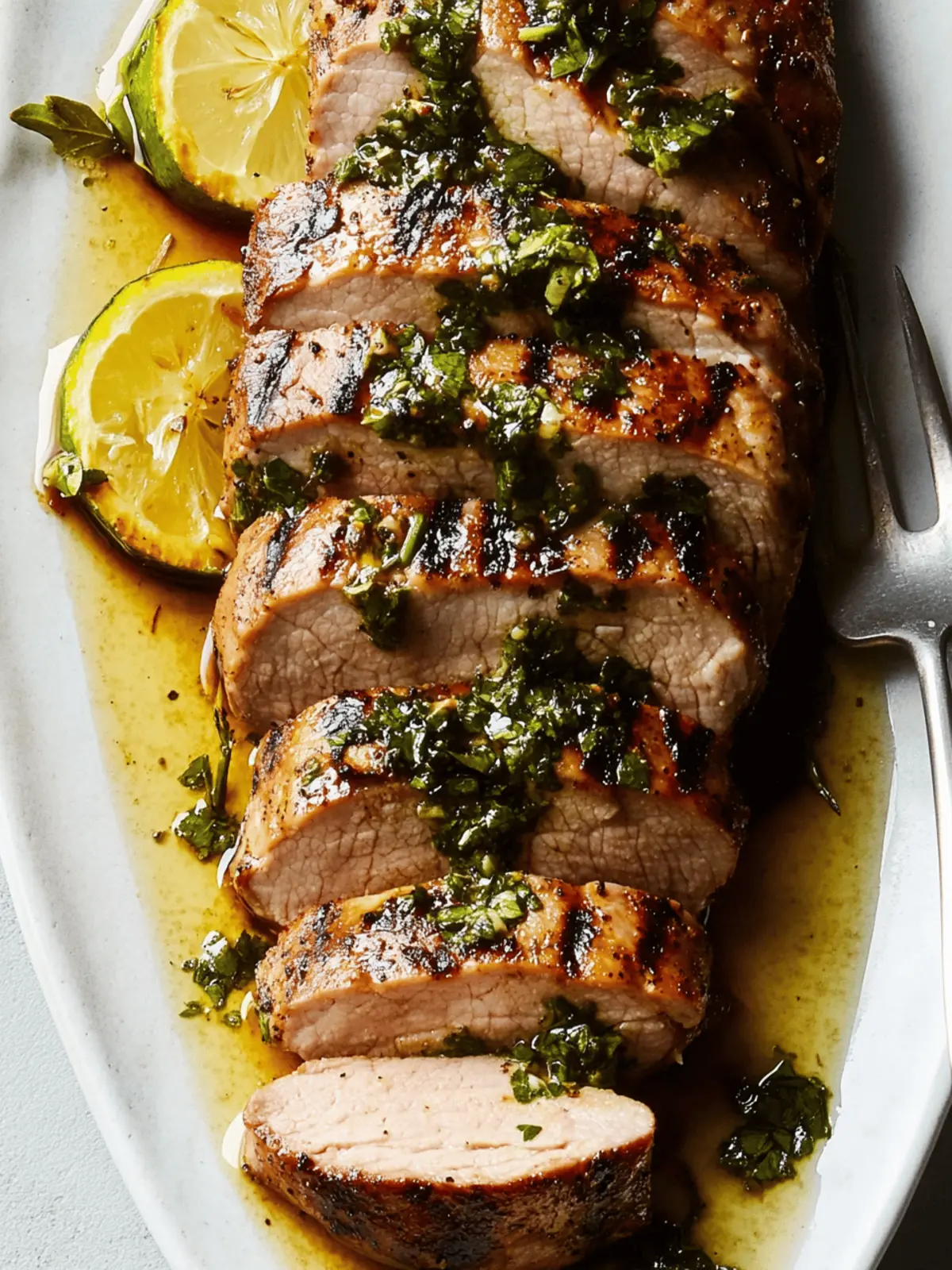 Grilled Pork Tenderloin with Herb Sauce: Quick & Tasty Dinner 2 Grilled Pork Tenderloin
