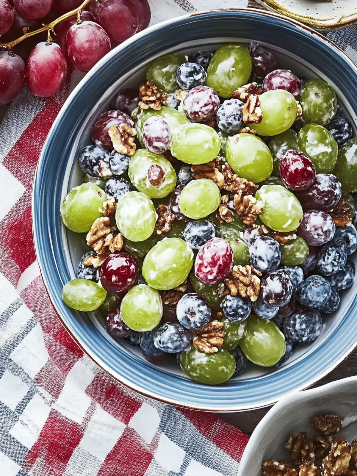 Delicious Grape Salad With Creamy Dressing and Crunchy Pecans 2 Grape Salad