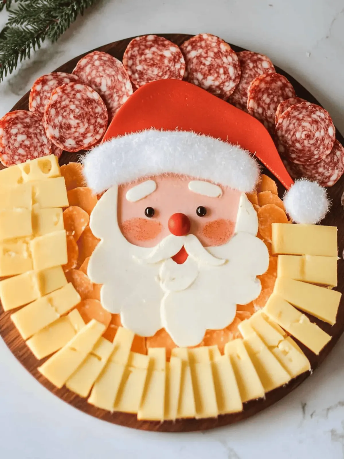 Easy Santa Christmas Cheese Board