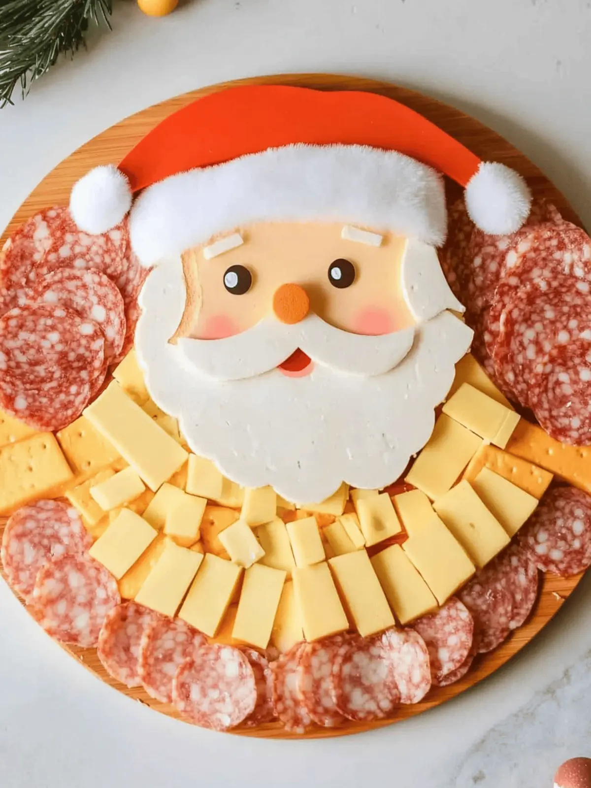 Easy Santa Christmas Cheese Board