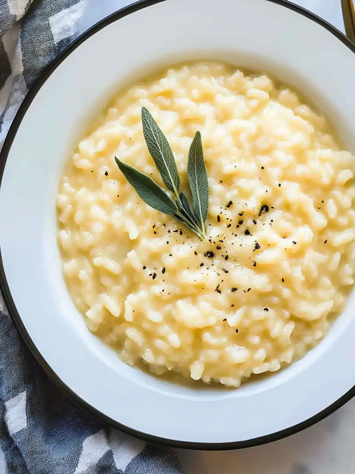 Instant Pot Cheddar Risotto with Fresh Sage