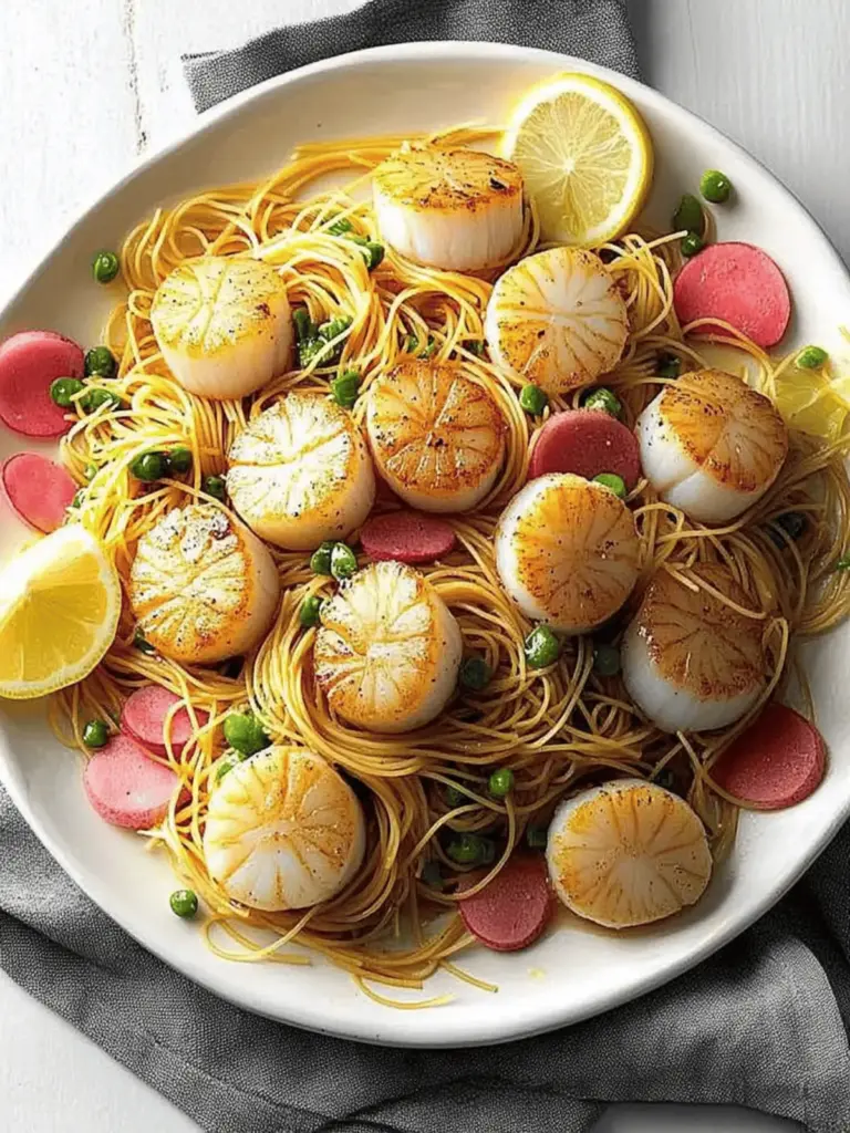 Lemony Scallops with Angel Hair Pasta