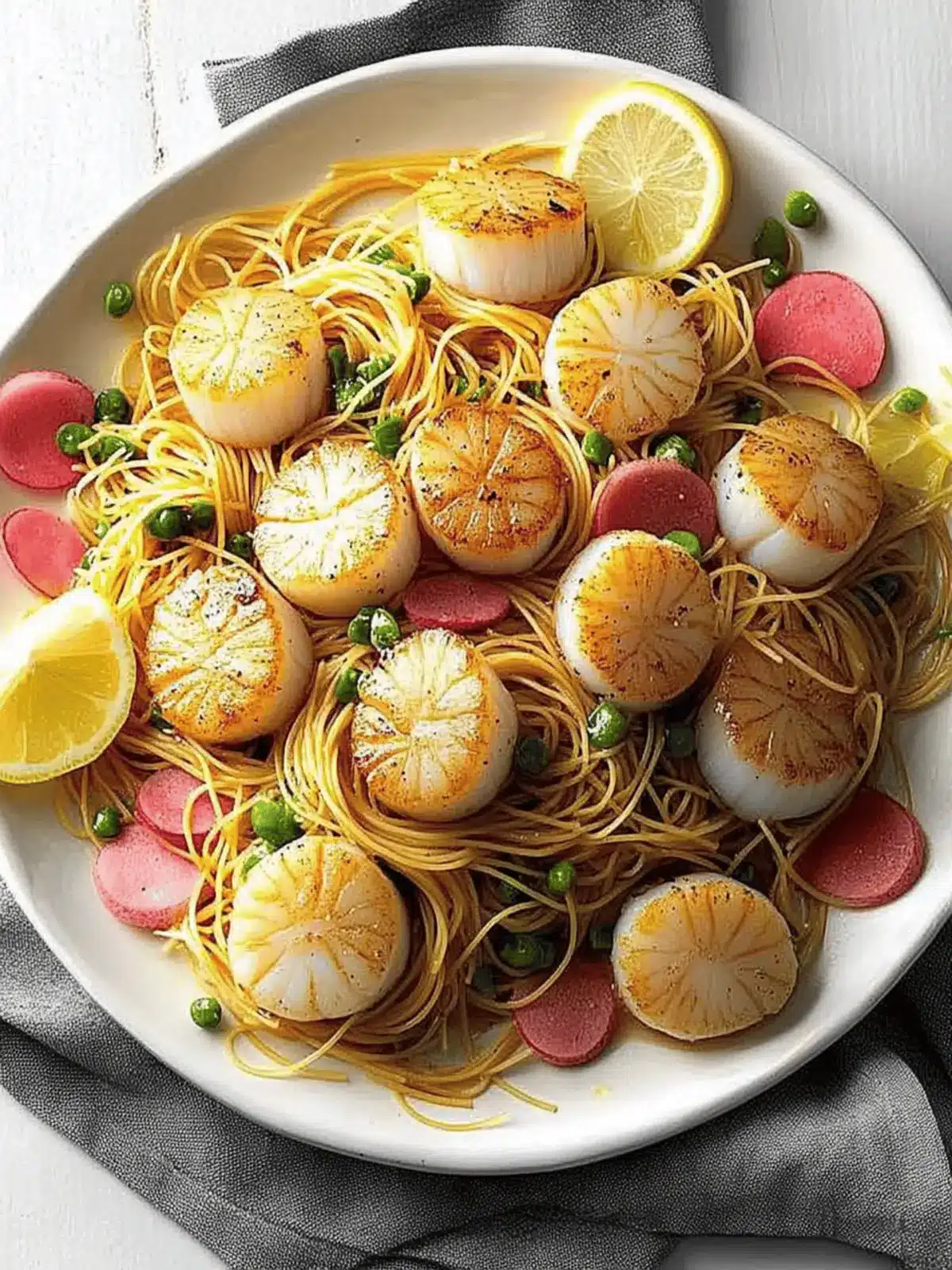 Lemony Scallops with Angel Hair Pasta