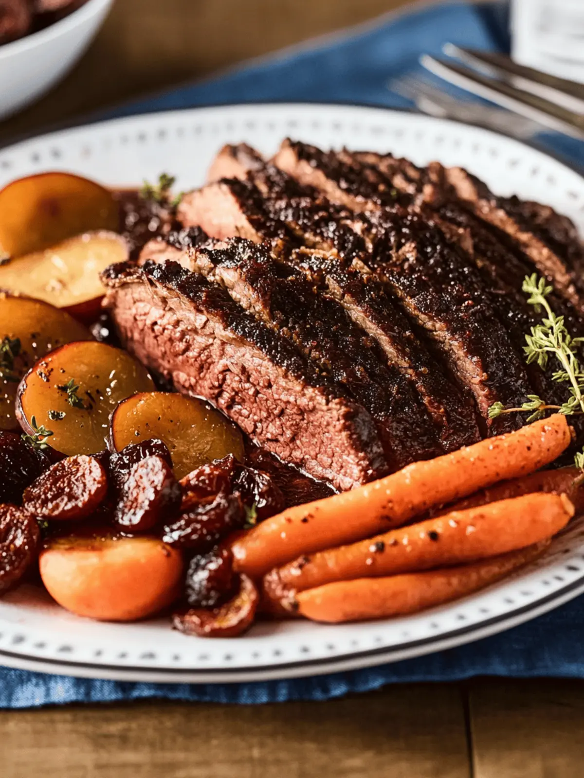 Beef Brisket with Savory Carrots & Dried Plums