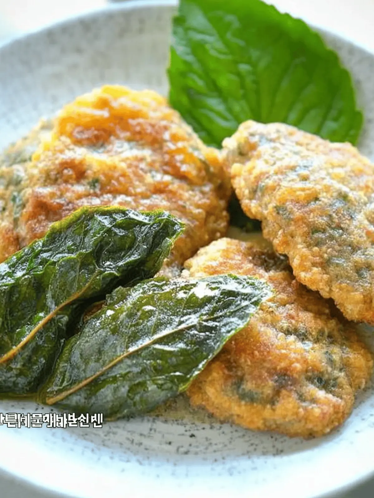 Delicious Wanja Jeon and Kkaennip Jeon: Savory Beef Treats 3 Pan-Fried Beef Patties (Wanja Jeon) and Stuffed Perilla Leaves (Kkaennip Jeon)