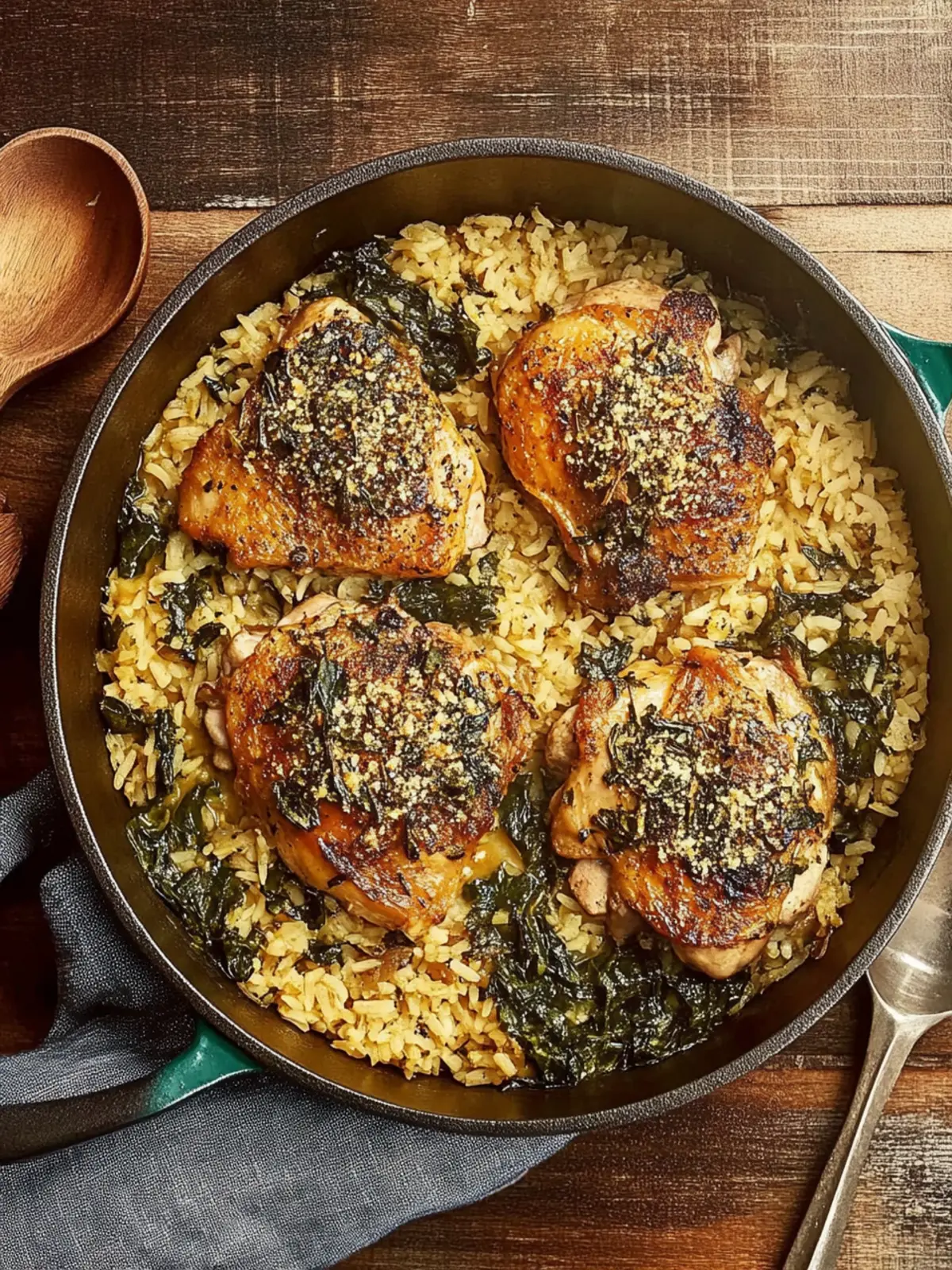 One-Pot Chicken Thighs And Potlikker Rice