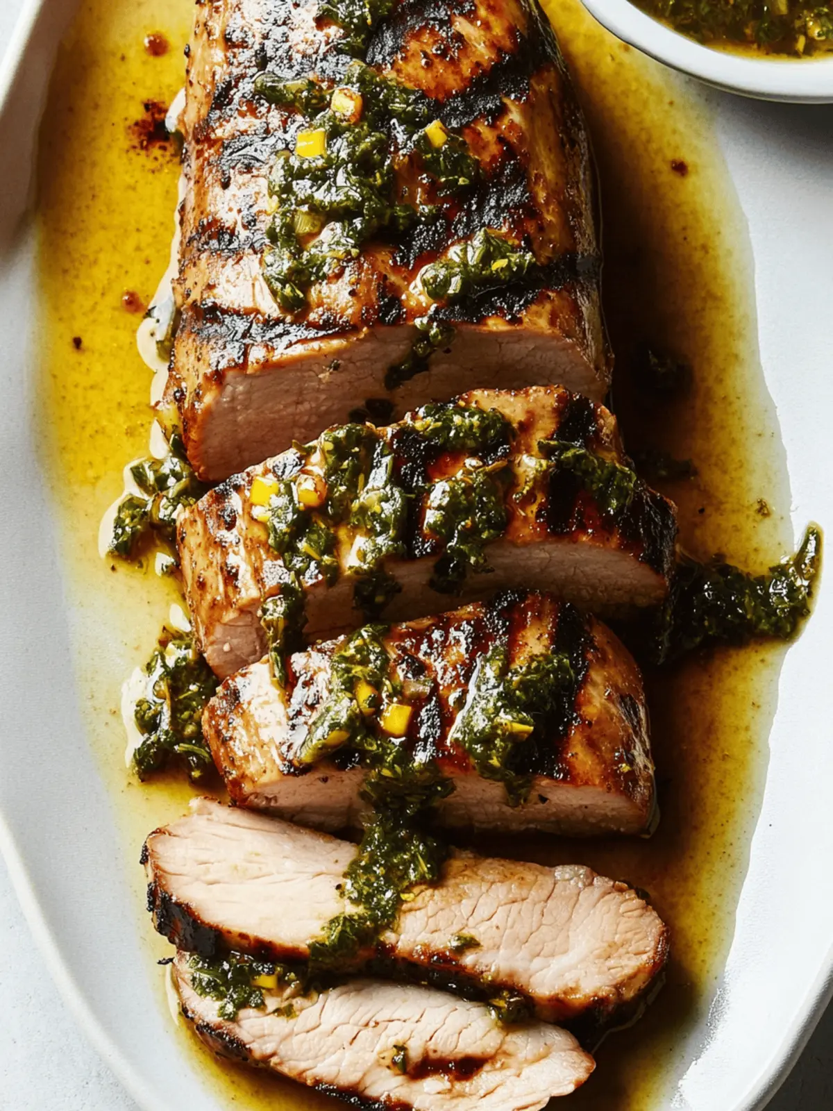 Grilled Pork Tenderloin with Herb Sauce: Quick & Tasty Dinner 4 Grilled Pork Tenderloin