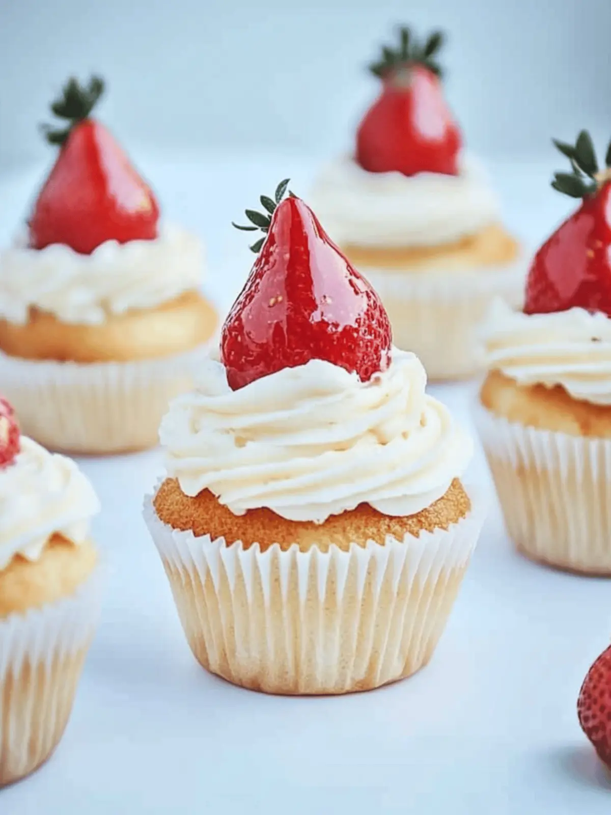 Easiest Santa Strawberry Cupcakes