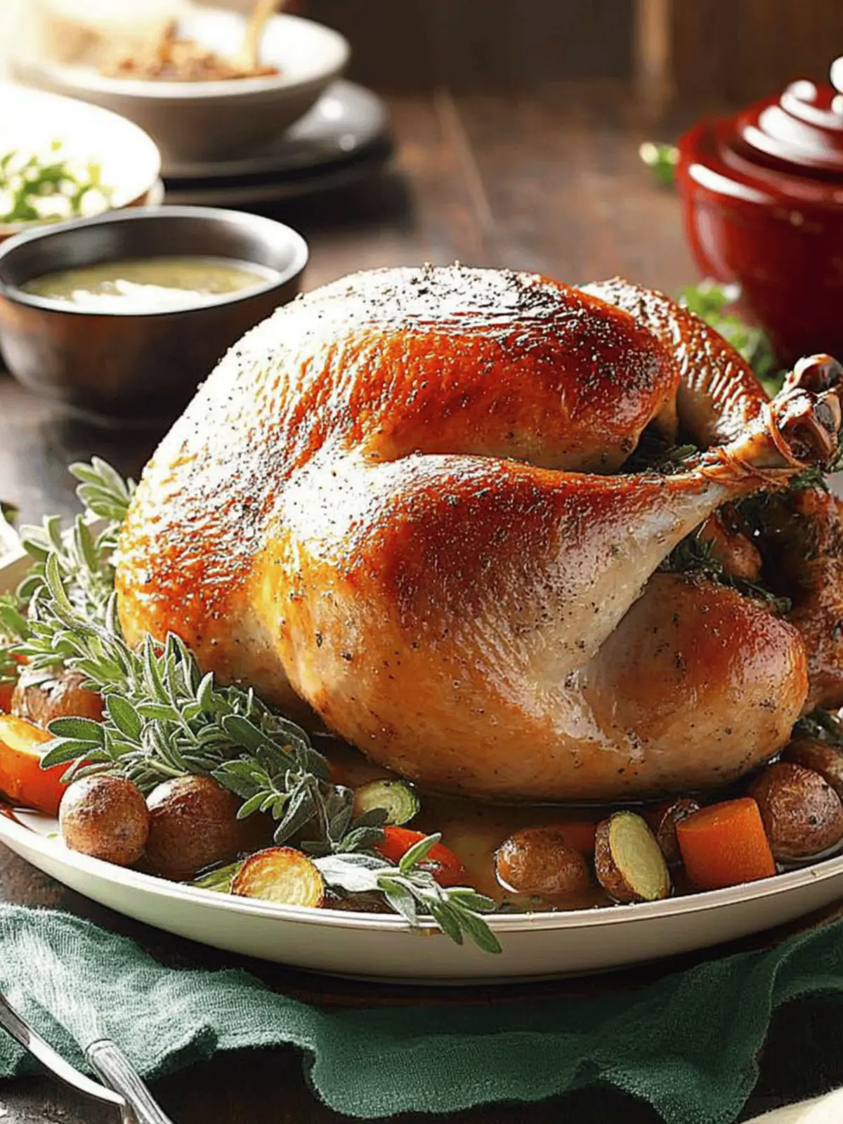 Roasted Sage Turkey with Vegetable Gravy