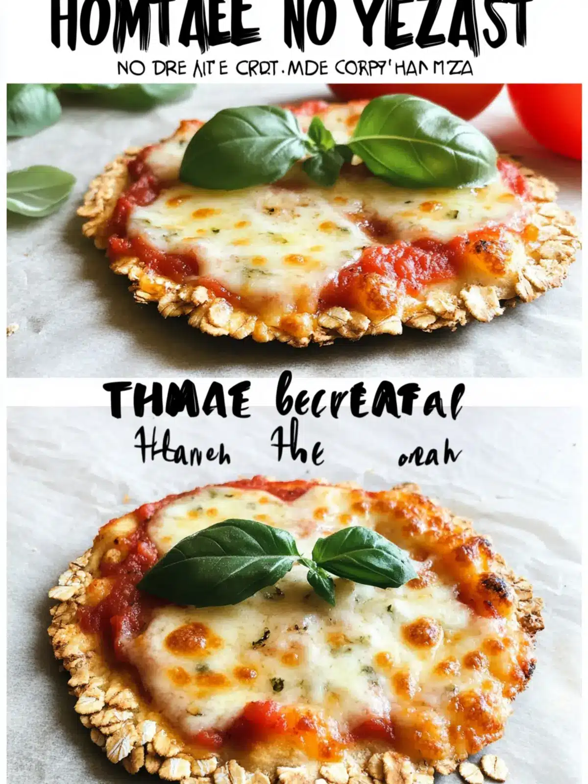 Homemade No Yeast Thin-Crust Oatmeal Mini-Pizza Delight 5 HOMEMADE, NO YEAST, THIN-CRUST OATMEAL MINI-PIZZA